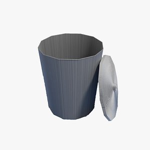 3D Low-poly Trash Can