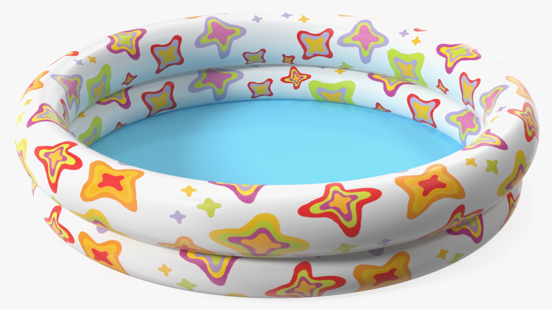 Inflatable Baby Pool Two Ring Abstract Printed 3D model preview