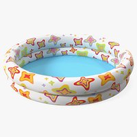 Inflatable Baby Pool Two Ring Abstract Printed