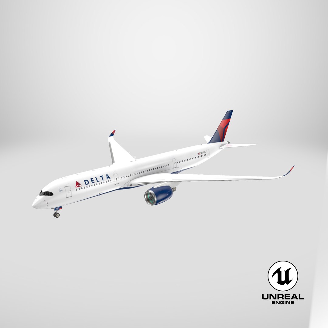 Delta Air Lines A350 SC 3D model https://p.turbosquid.com/ts-thumb/6w/gFkvxm/Fk/stemcell_unreal_render/png/1726768341/1920x1080/fit_q87/807a61fb89fe8f1abd0956ed1638ca96d0a27a5b/stemcell_unreal_render.jpg
