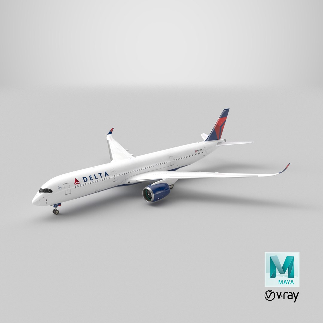 Delta Air Lines A350 SC 3D model https://p.turbosquid.com/ts-thumb/6w/gFkvxm/hK/stemcell_maya_vray_render/png/1726768331/1920x1080/fit_q87/1043bd4dcdb9c7dd7219f70922cef3494555f7c2/stemcell_maya_vray_render.jpg