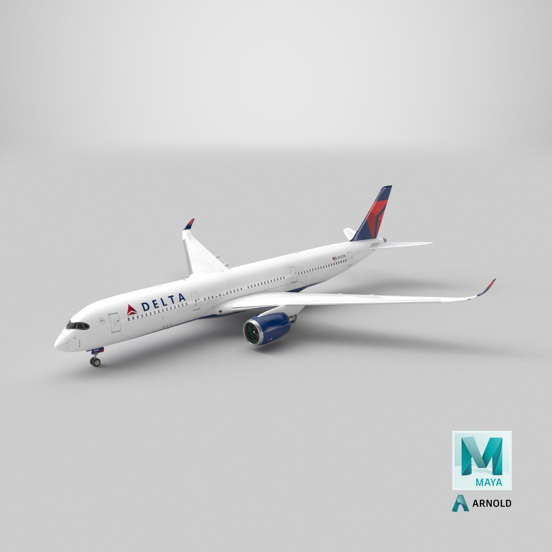 Delta Air Lines A350 SC 3D model https://p.turbosquid.com/ts-thumb/6w/gFkvxm/mV/stemcell_maya_arnold_render/png/1726768329/1920x1080/fit_q87/849e147bc99f7f2f4bd39100e57e5c99723c1952/stemcell_maya_arnold_render.jpg