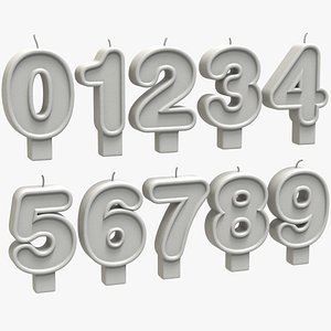 3D model candle numbers