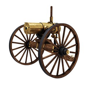 3D model old war cannon