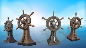 The helm of a sea ship or vessel PBR game ready Low-poly 3D model 3D model