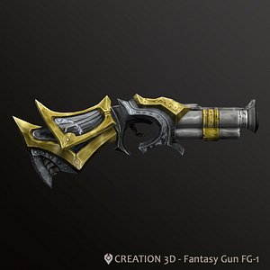 Fantasy Steampunk Low Poly Gun - FG1