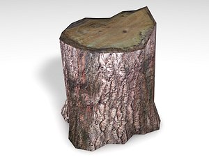 3D wood stump model