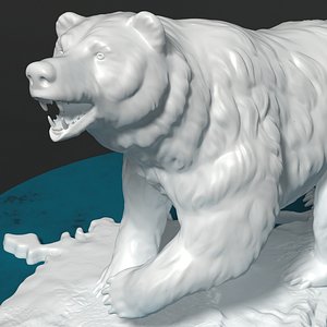 statuette bear 3d model