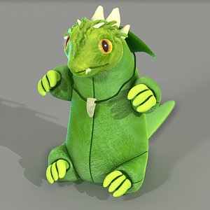 3D green forest dragon model