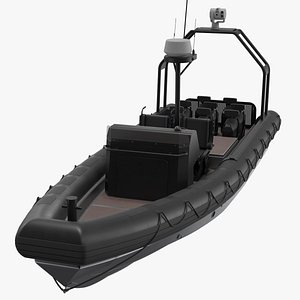 Hurricane MACH II Interceptor Boat Black Rigged for Maya 3D model