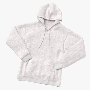 3D Hooded Sweatshirt Female Pocket Blank White and Branded Heather model