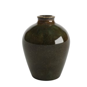 3D Ever green glazed ceramic vase model