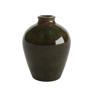 Ever green glazed ceramic vase