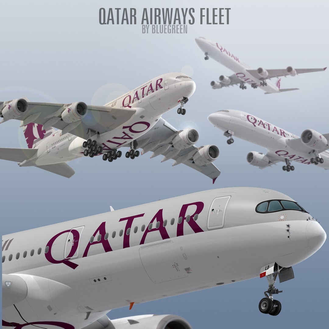 Qatar airways fleet 3D 1147357 TurboSquid