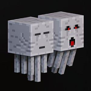 Ghast mob from minecraft Low-poly