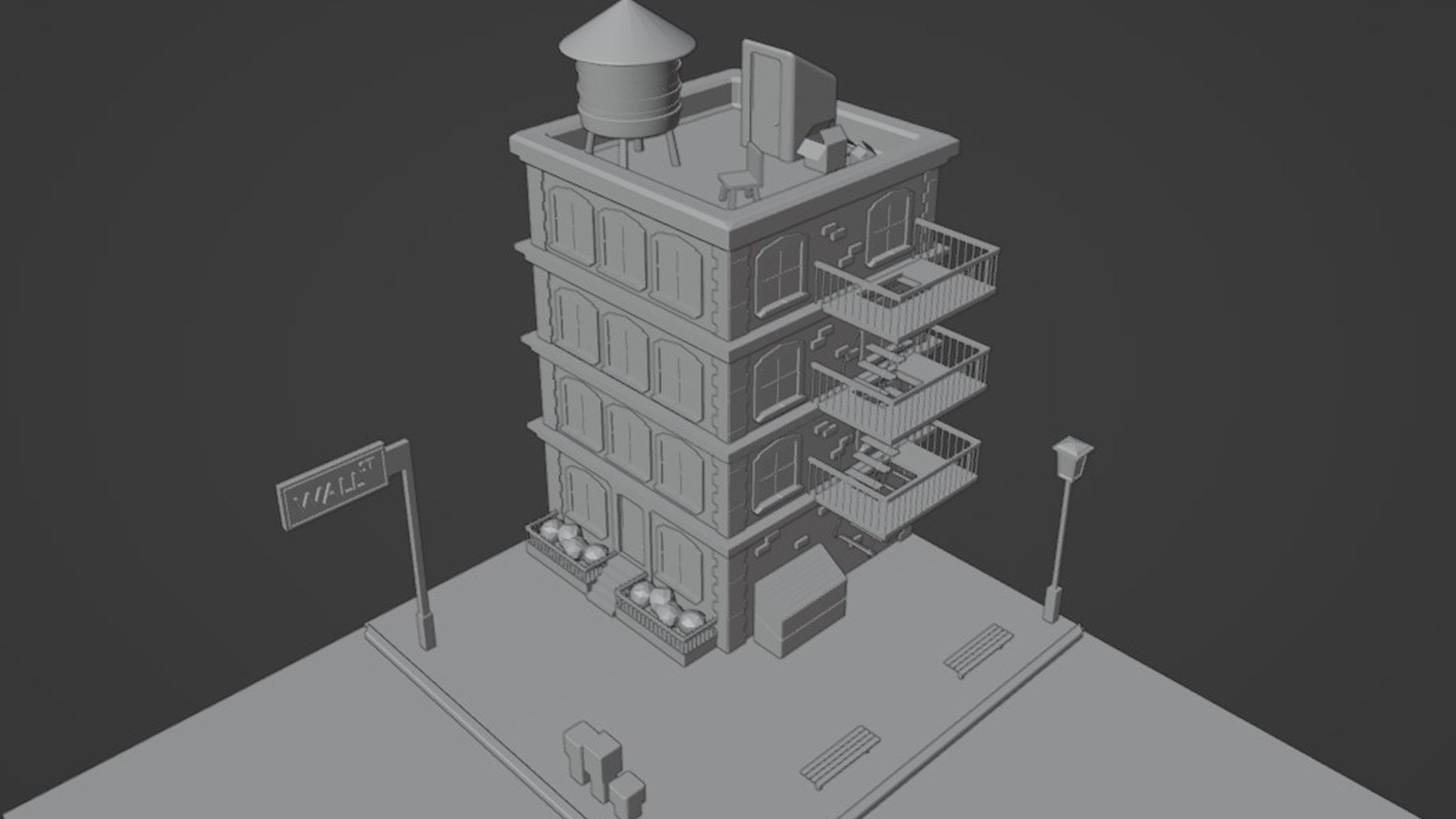 Low Poly Building 3D Model - TurboSquid 2012240