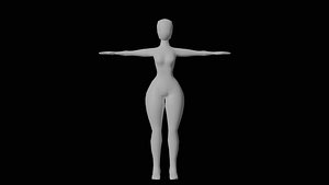 Simple Stylized Female Base Mesh model