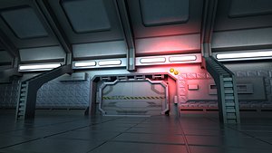 3D 3D Science-fiction Gates space corridors mechanical model
