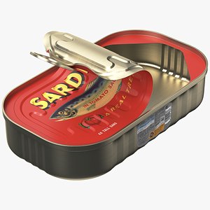 Detailed Opened Sardines Tin Can