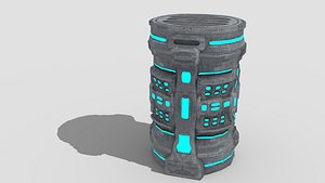 3d model of sci-fi barrel