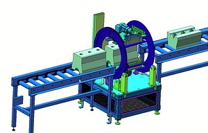 3D Design of 180-Degree Rotating Conveyor Transfer Machine 3D model