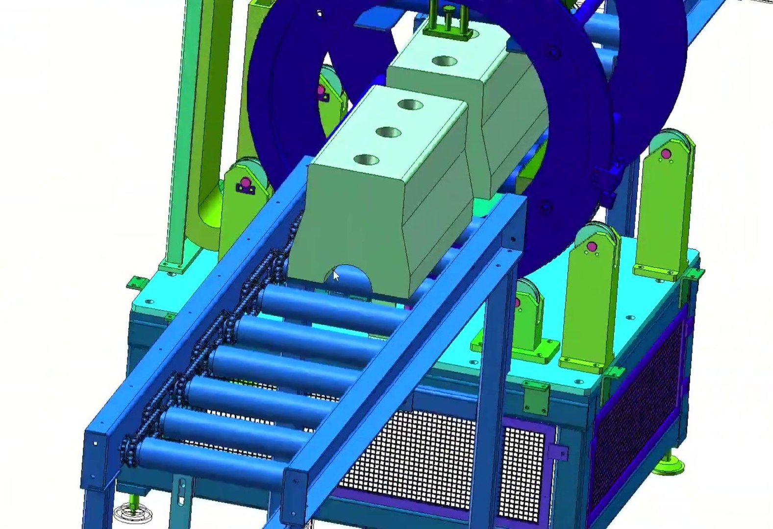 3D Design Of 180-Degree Rotating Conveyor Transfer Machine 3D Model ...