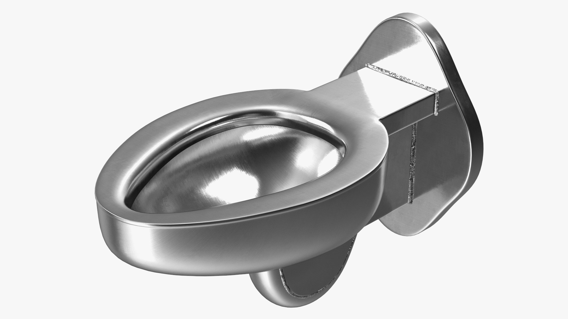 Stainless Steel Toilet Wall Mounted New 3D model preview