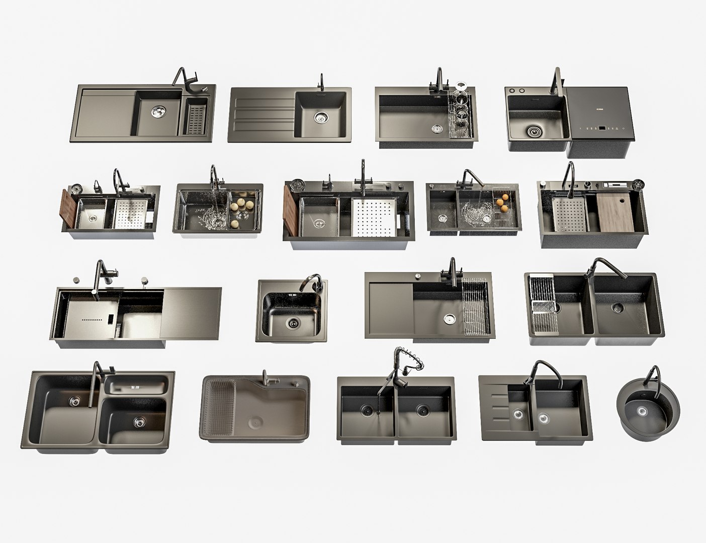 Kitchen Sinks Collection 3D Model - TurboSquid 2411378