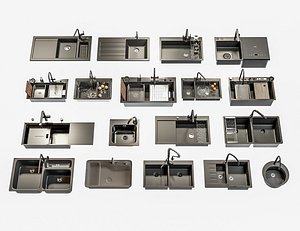 Kitchen Sinks Collection 3D model