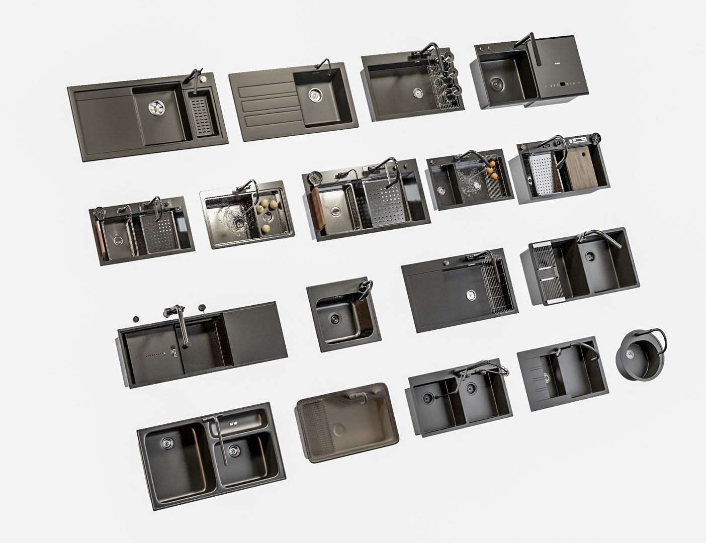 Kitchen Sinks Collection 3D Model - TurboSquid 2411378