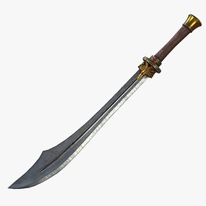 Fantasy Sword RPG Chinese Dao Blade Sword Straight Gladius Broad Shortsword Sabre Dadao 3D model