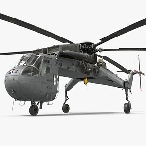 Sikorsky CH-54 Tarhe Helicopter Simplified 3D