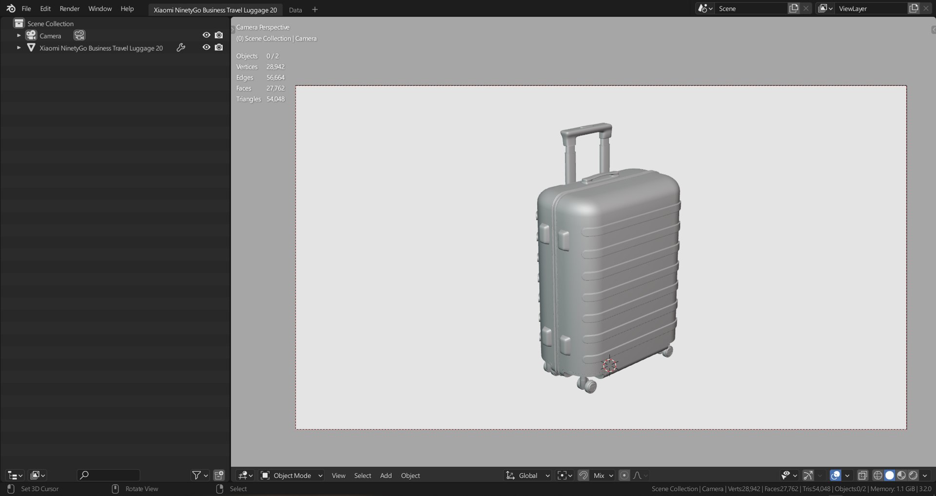 3D Xiaomi NinetyGo Business Travel Luggage 20 Model - TurboSquid 1946550