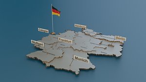 Germany detailed map with flag