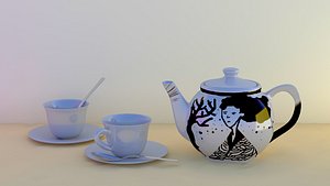 3d model tea service