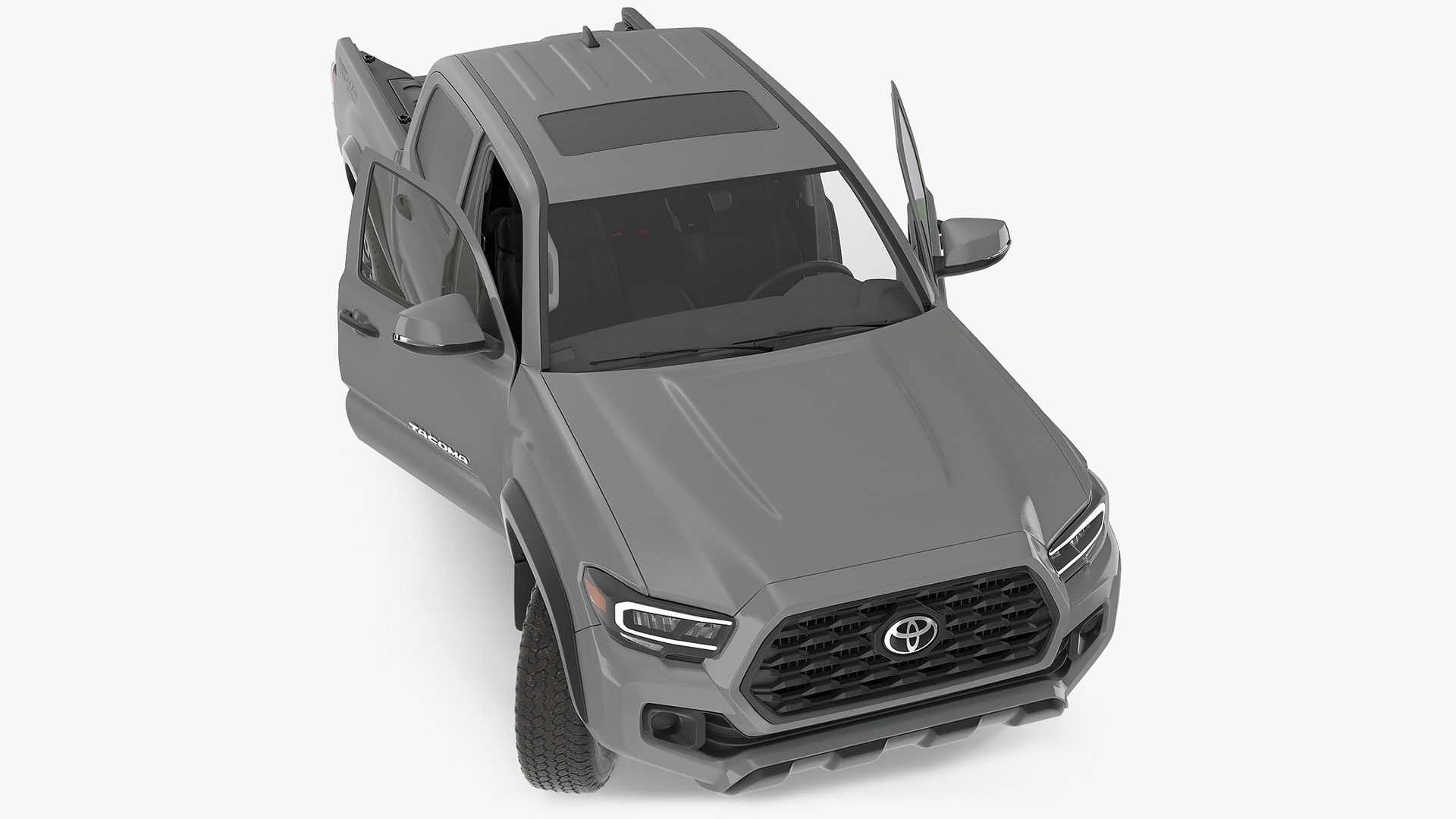 Toyota Tacoma TRD Off Road Cement Grey 2021 Rigged 3D model preview