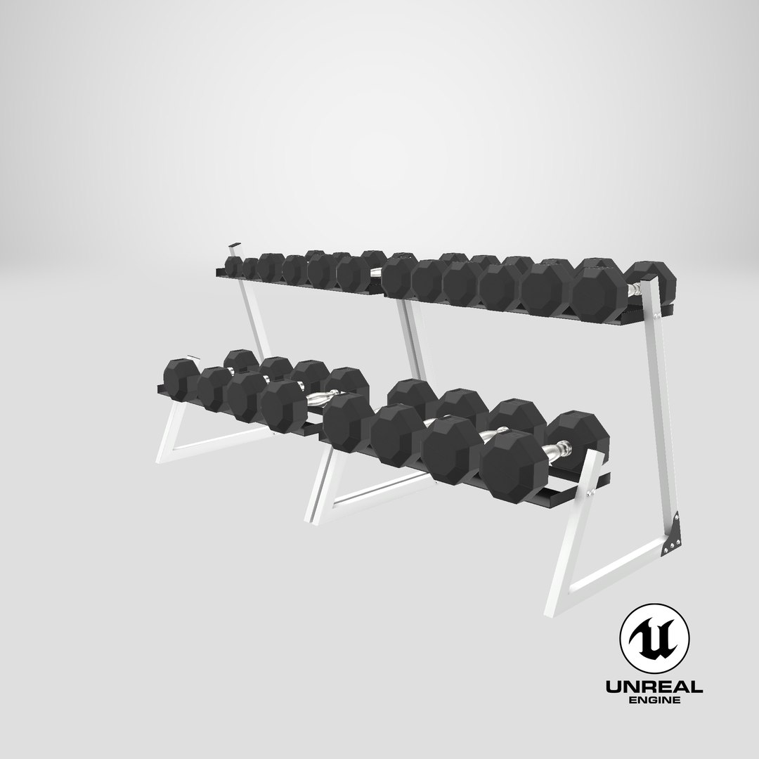 3D Weight Rack Dumbbells - TurboSquid 1364987