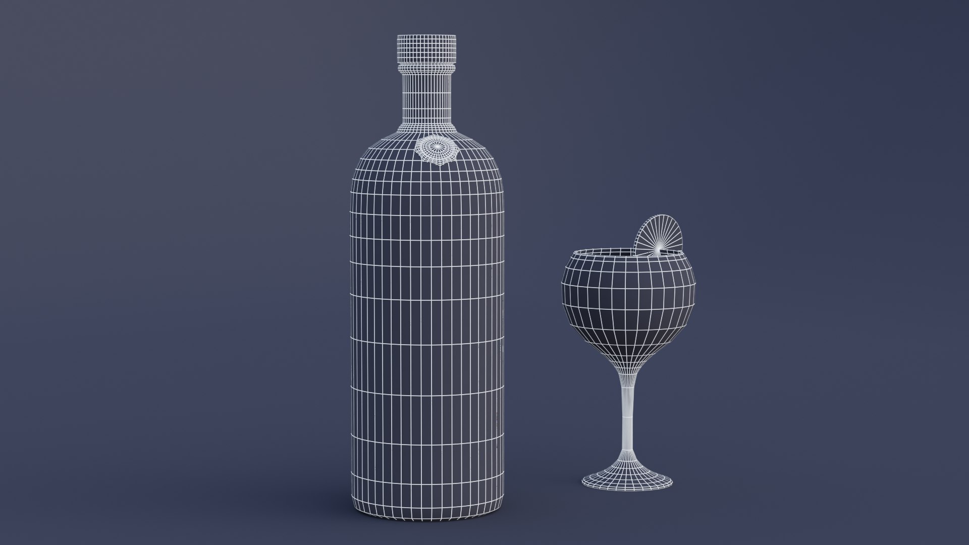 Vodka Bottle And Glass 3D - TurboSquid 1816020