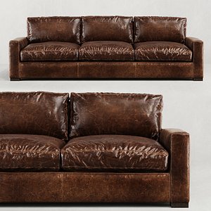 MAXWELL LEATHER THREE-SEAT-CUSHION SOFA