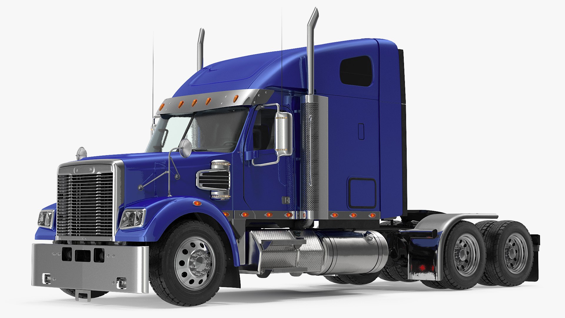Heavy Duty Long Hood Truck 3D model preview