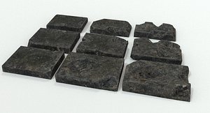 stone plates damage 3d 3ds