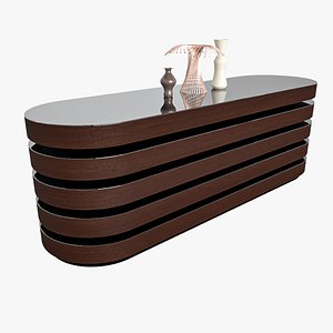 Modern Mahogany Desk 3D model