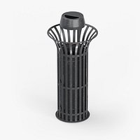 Litter Bin Urban Metal Dirty