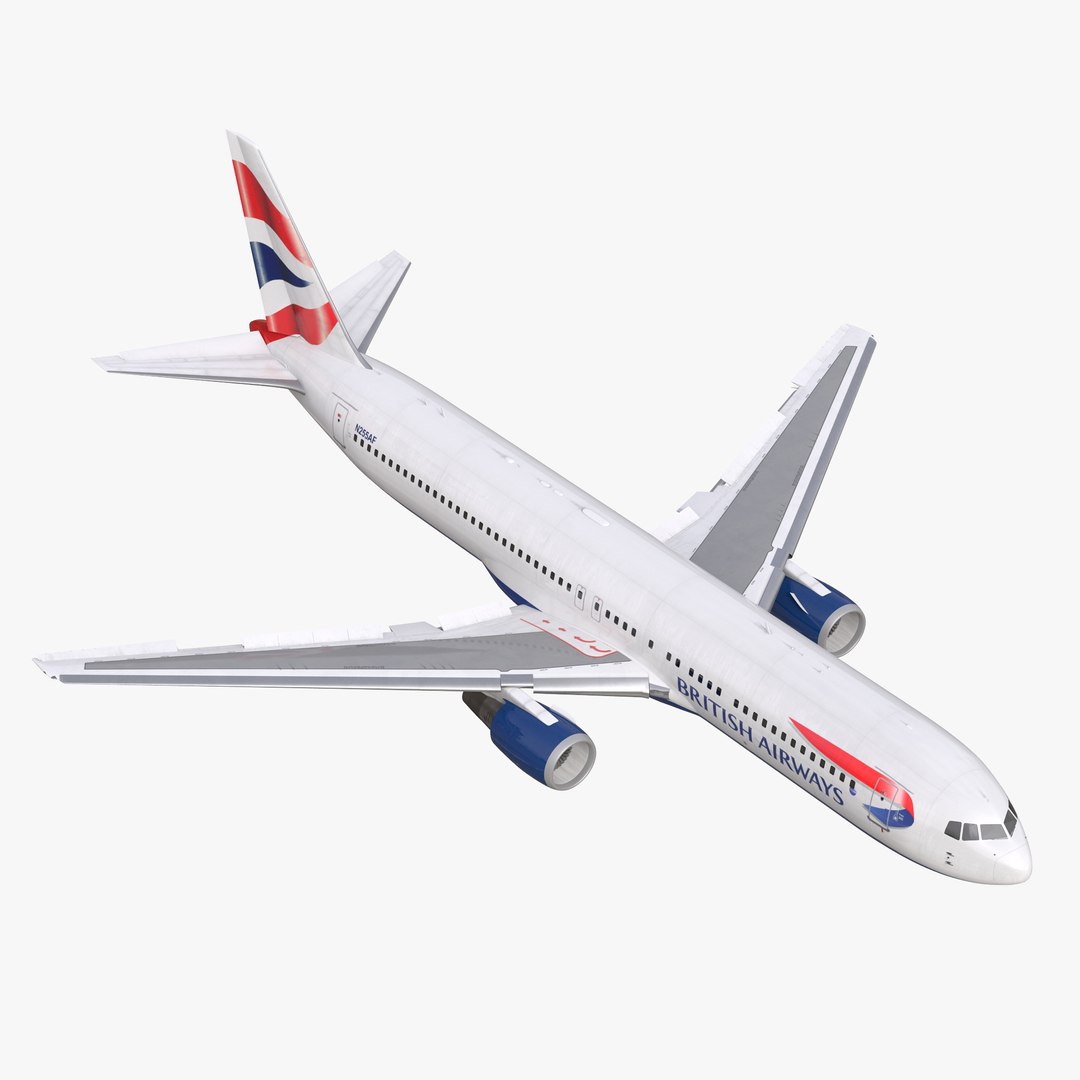 Boeing 767-300 British Airways Rigged 3D Model 3D model preview