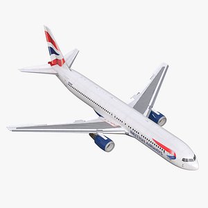 Boeing 767-300 British Airways Rigged 3D Model