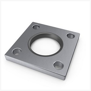 3D model Square Flange Steel  New PBR
