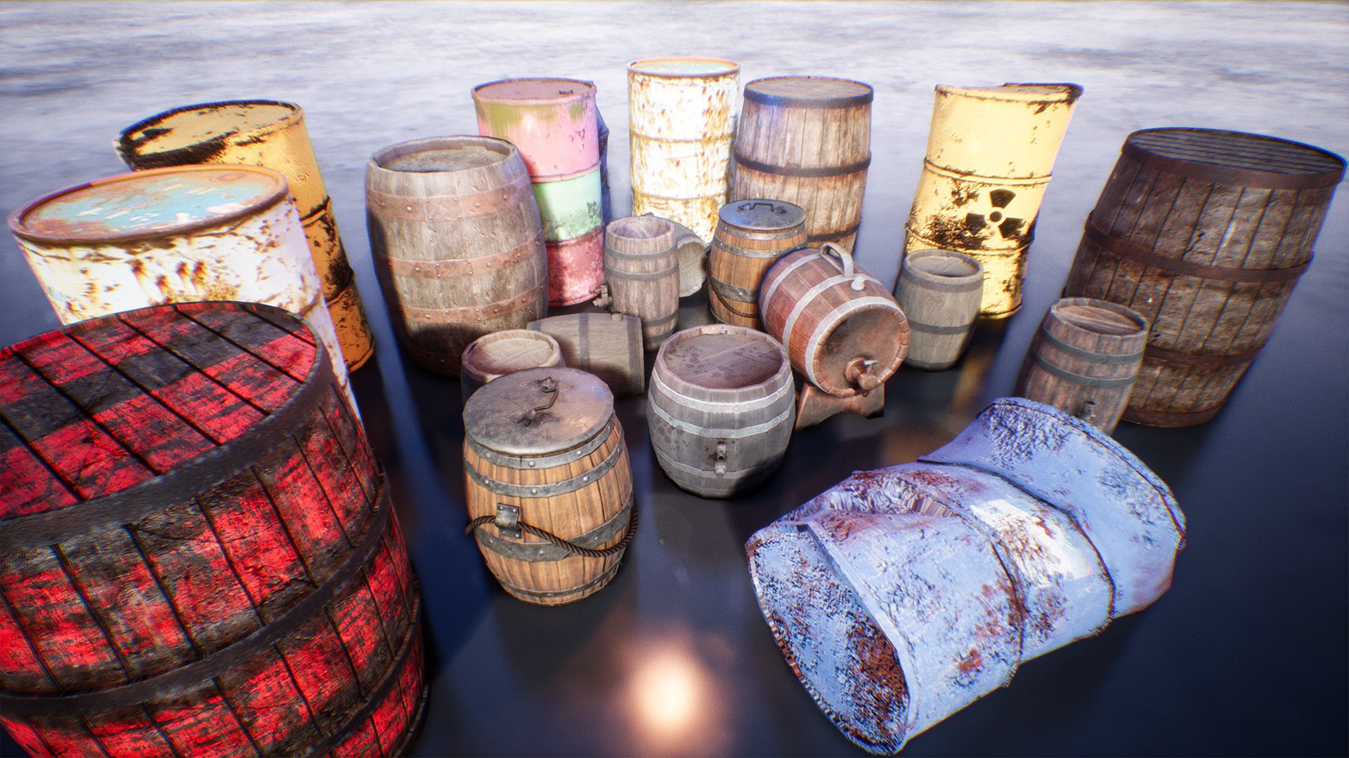 3D Model Barrels 13 Assets - TurboSquid 1984523