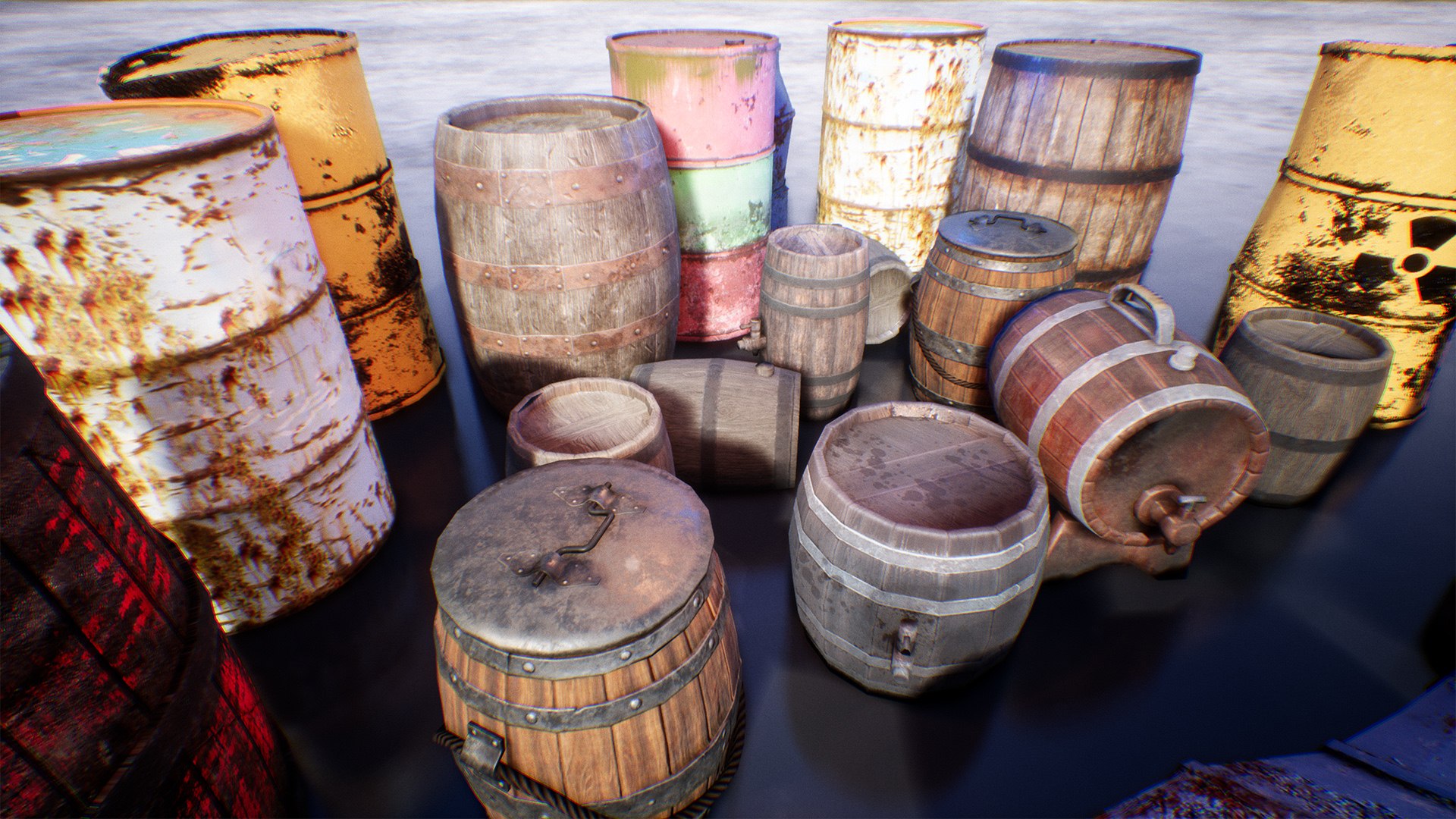 3D Model Barrels 13 Assets - TurboSquid 1984523