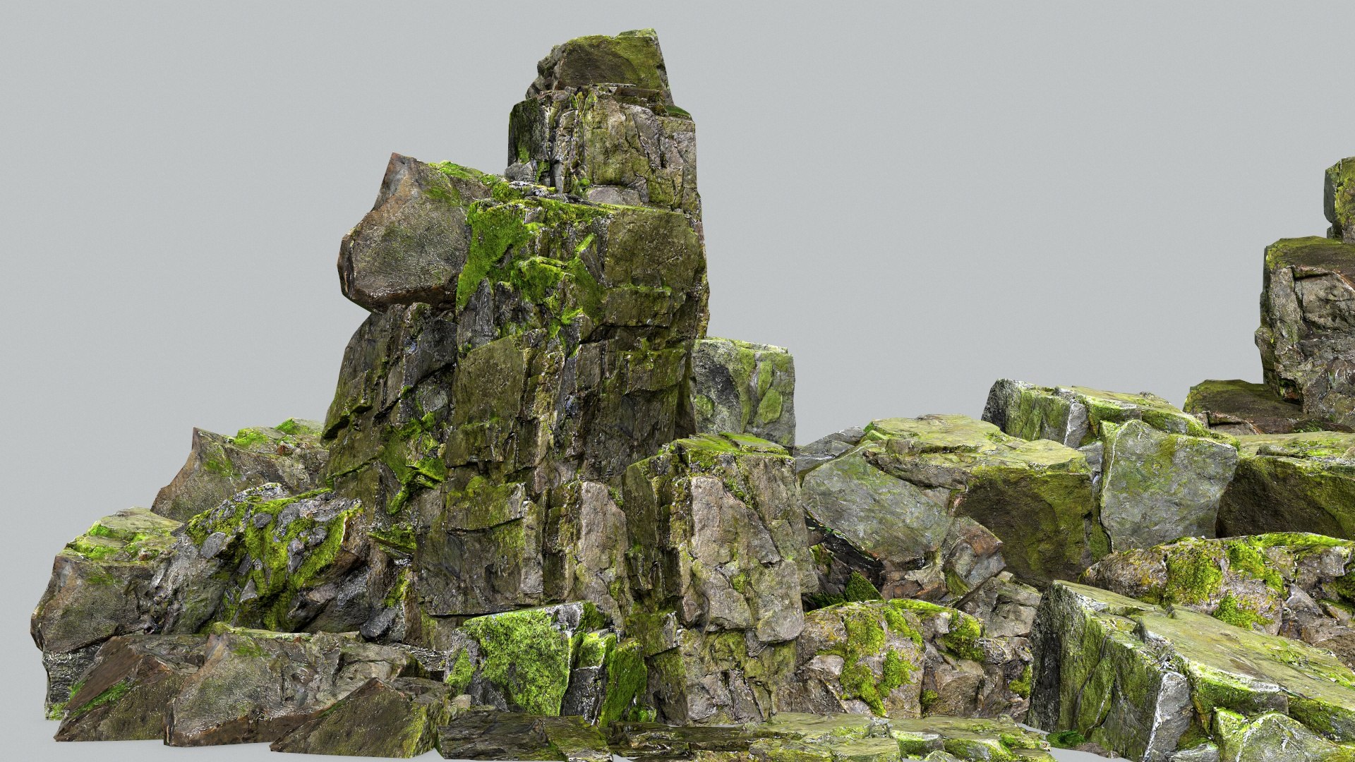 Mossy Rocks 3D - TurboSquid 2210610