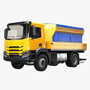 Winter Service Truck with  Salt Spreader 3D